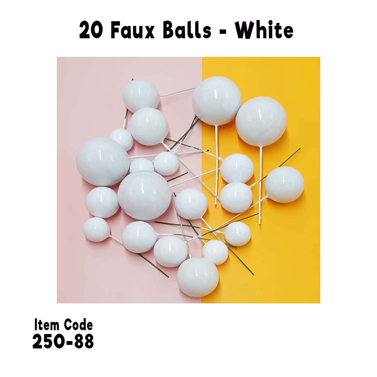 20 Faux Ball - White
